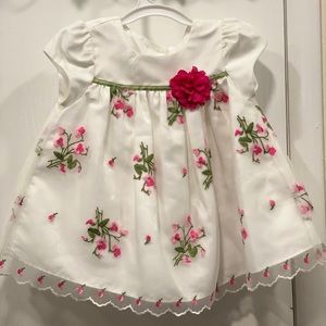 3-6 months cute baby white dress